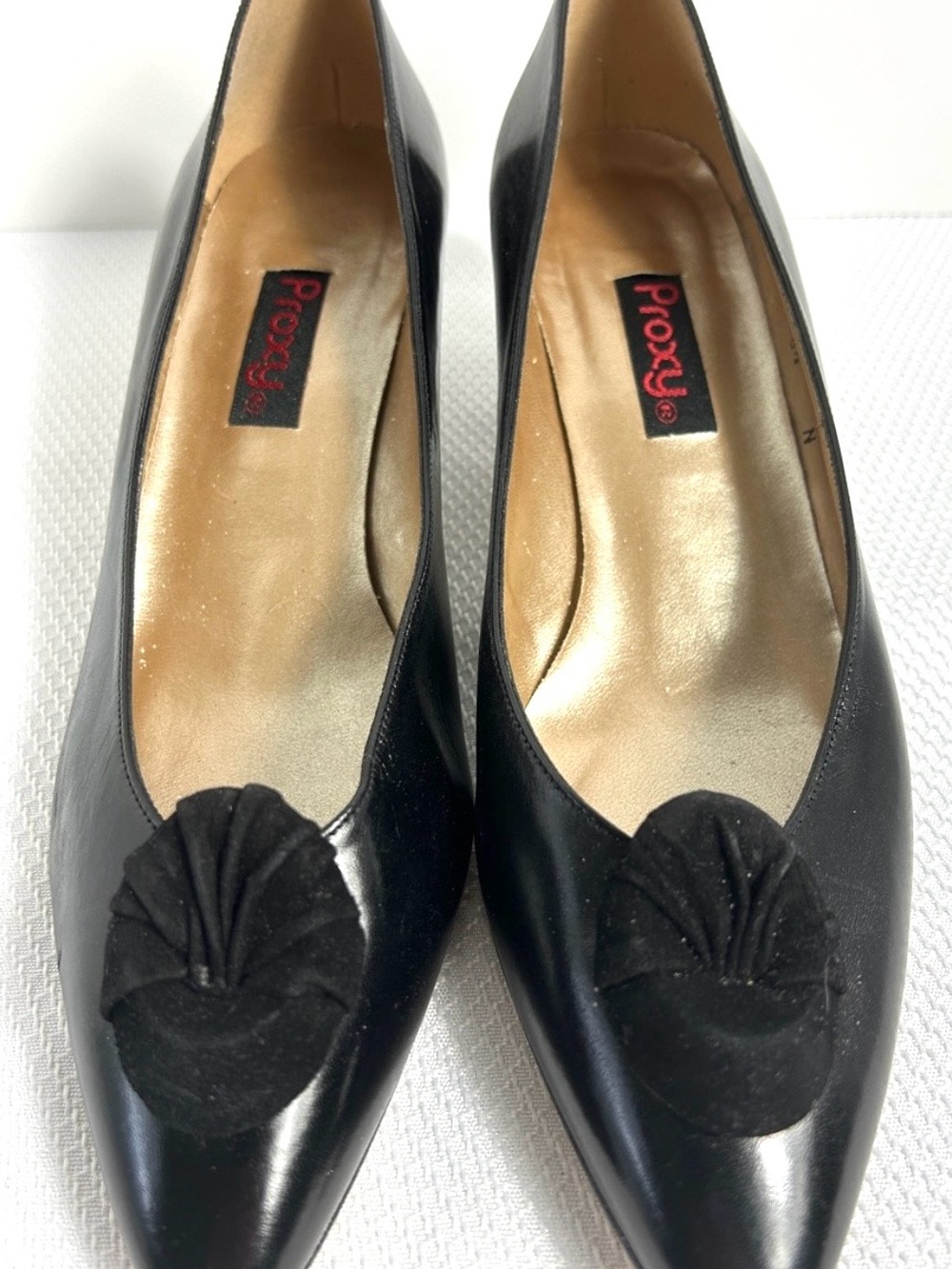 Vintage Proxy Shies Made in Spain Black 1” Heel Pumps Women’s Size 8.5 Narrow